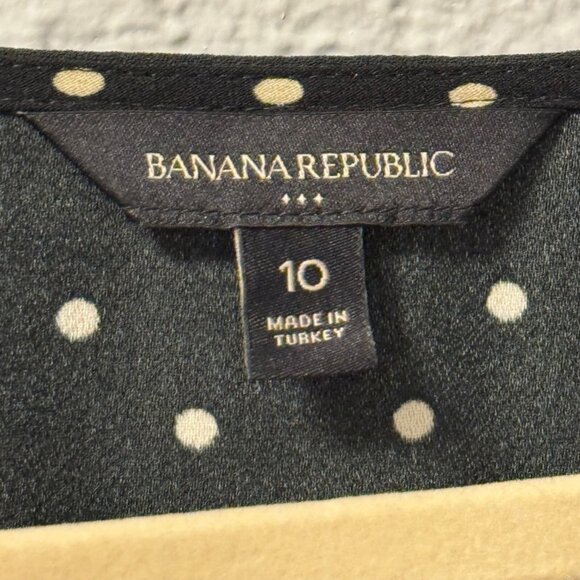 Banana Republic Black Polka Dot Dress With Ruffle Sleeves Womens Size 10 Dress - Picture 5 of 12